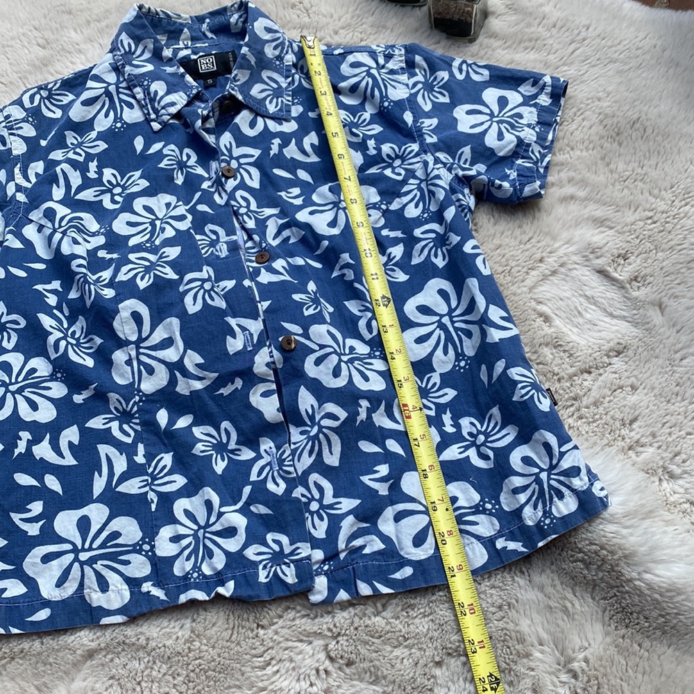 Blue Floral Kids Button Down Shirt - Picture 6 of 7